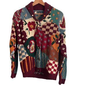 Handmade Womens Indie Patchwork Cardigan Sweater Size S Boho Fairy Grunge Artsy